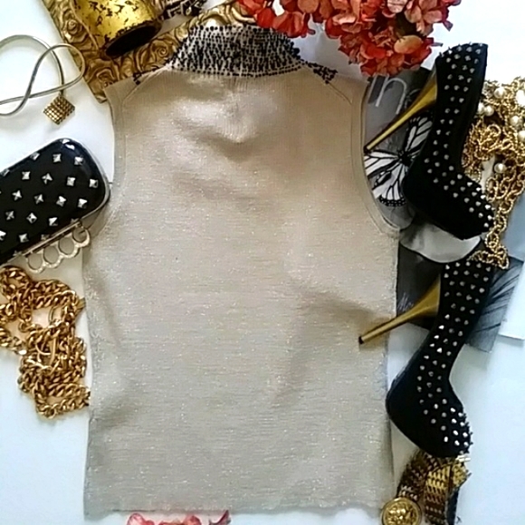 GRACE ELEMENTS Beaded Mock Neck Cocktail Pullover Sweater Top - Picture 6 of 8